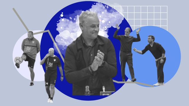 Ilustración de los entrenadores del Málaga CF.
