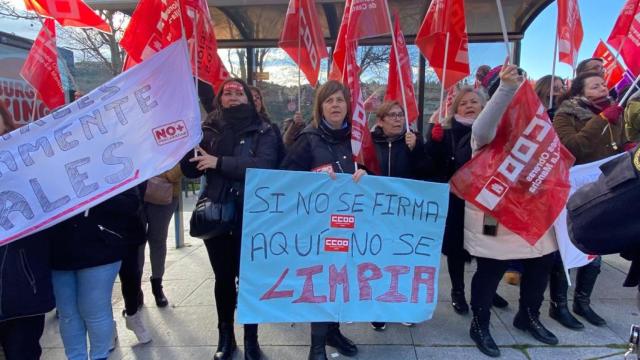 Protestas sobre las condicionales laborales del sector de la limpieza