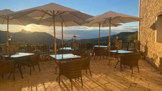 Terraza del hotel 'Cases Noves' en Guadalest (Alicante).