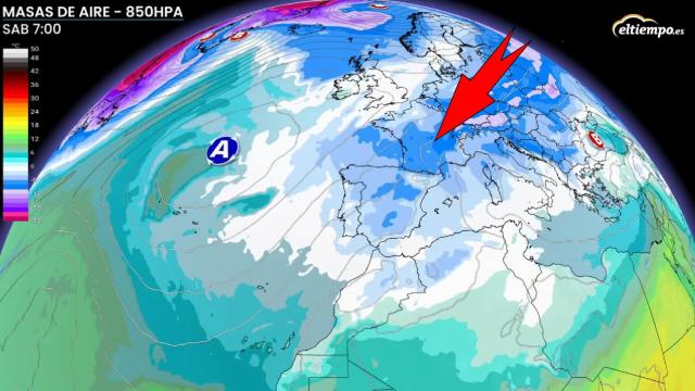 Las masas de aire frío que entrarán el último fin de semana de enero. Meteored.