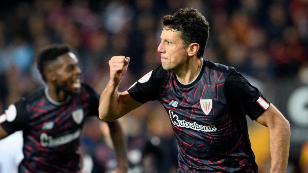 Vesga celebra el gol ante el Valencia.