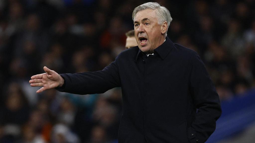 Carlo Ancelotti, en un partido del Real Madrid de la temporada 2022/2023