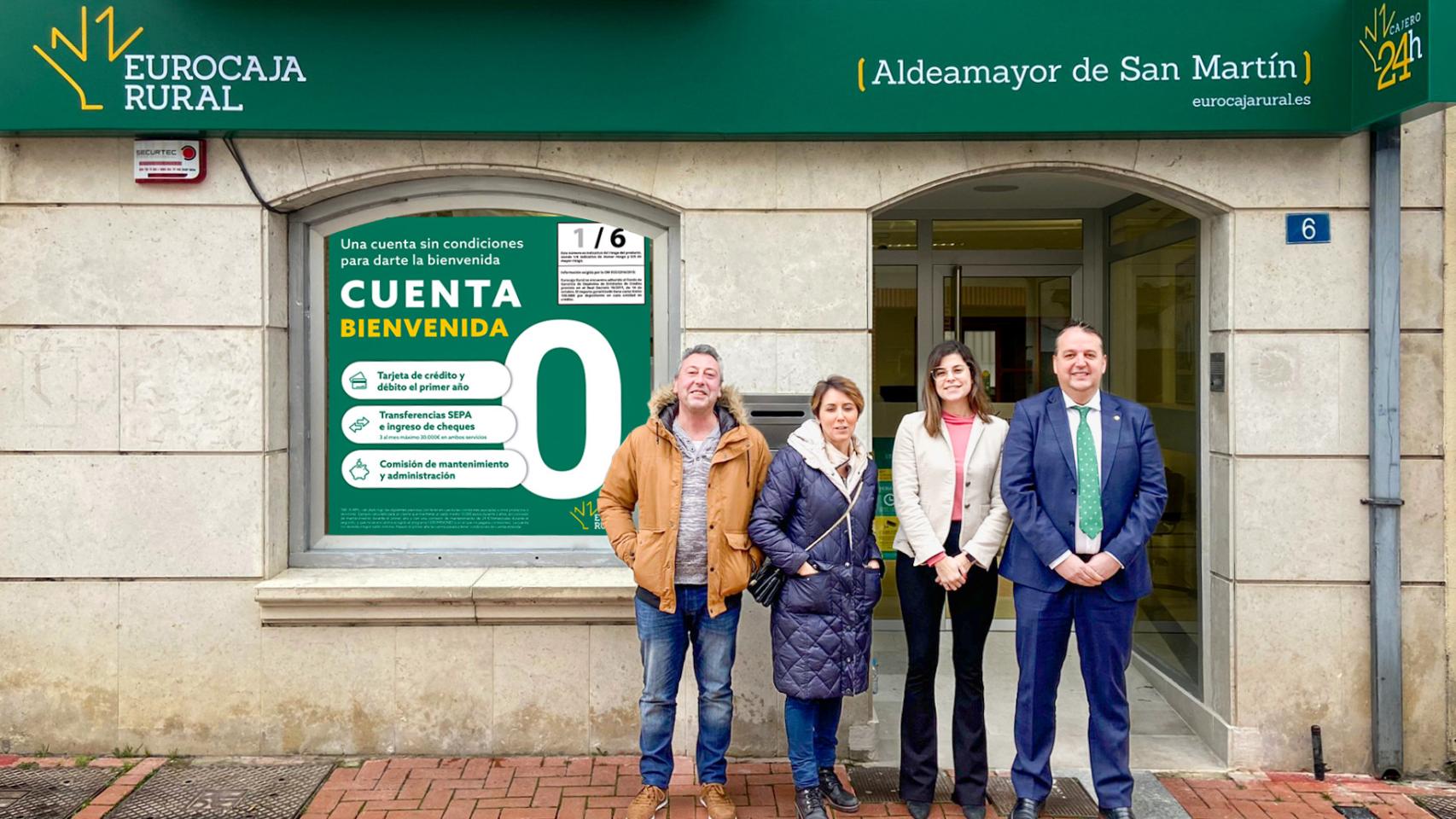 Inauguración de la nueva oficina de Eurocaja Rural en Aldeamayor de San Martín (Valladolid).