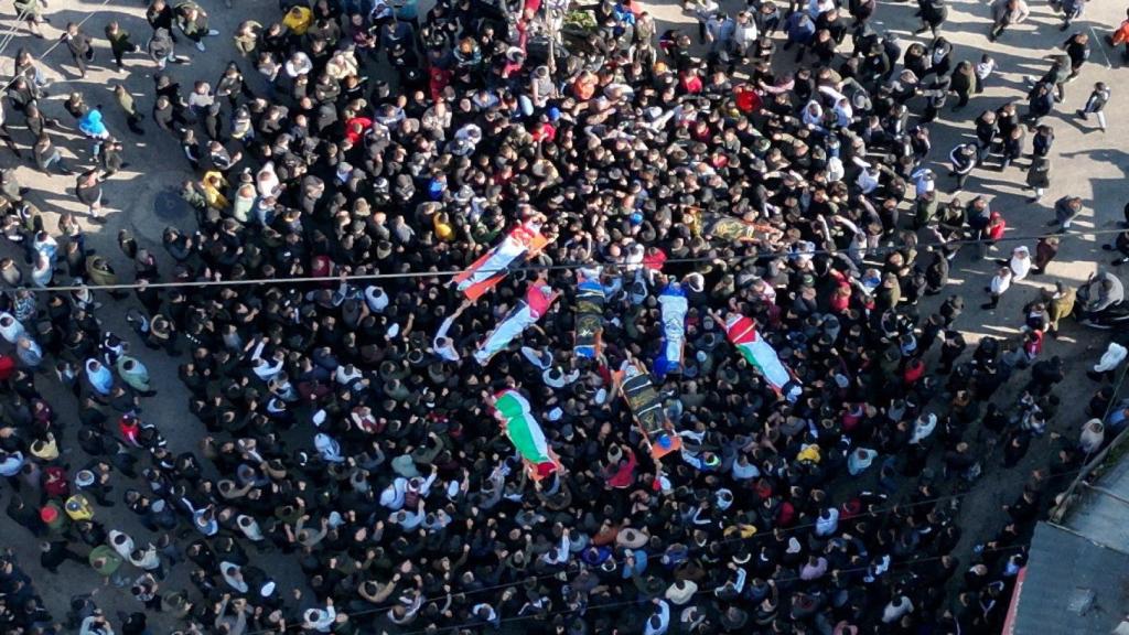 Funeral de los palestinos muertos.