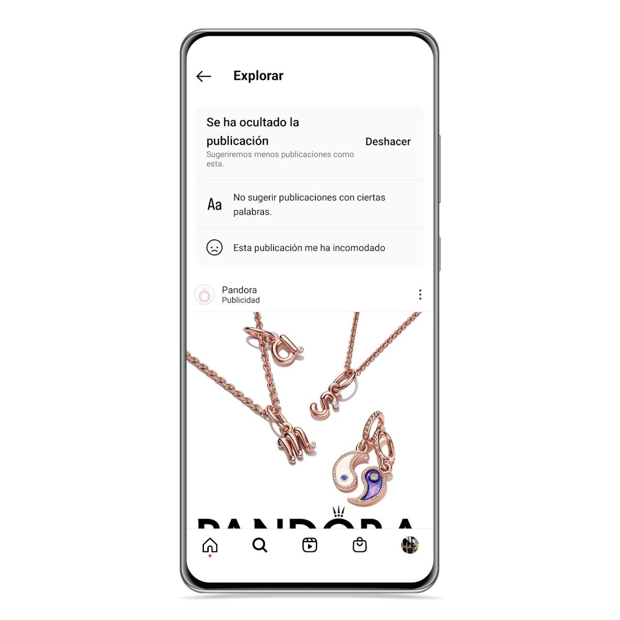Marcar publicación que no interesa en Instagram