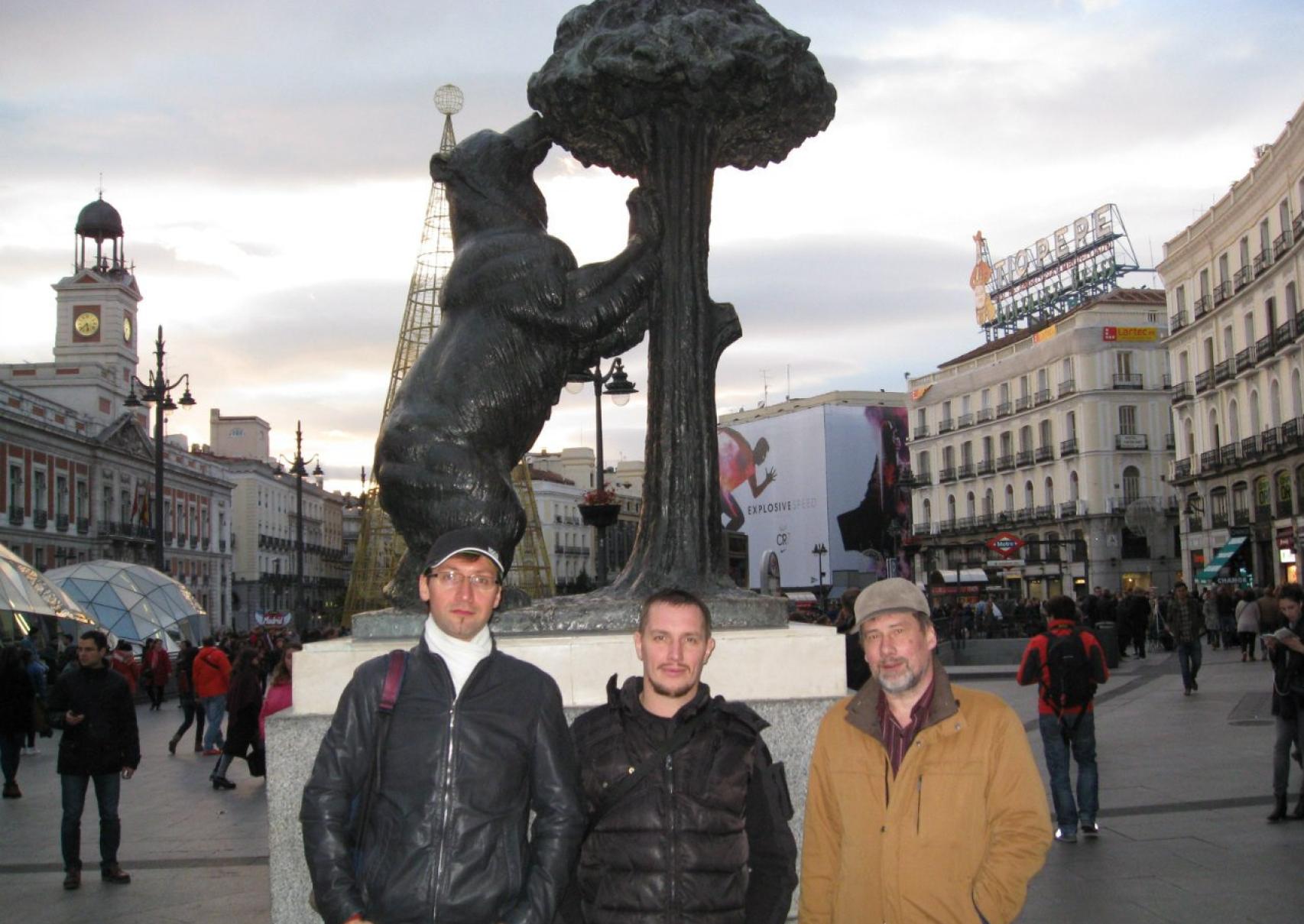 Stanislav Shevchuk, izq. y Vorovyov, líder del MIR, en Madrid, en 2015