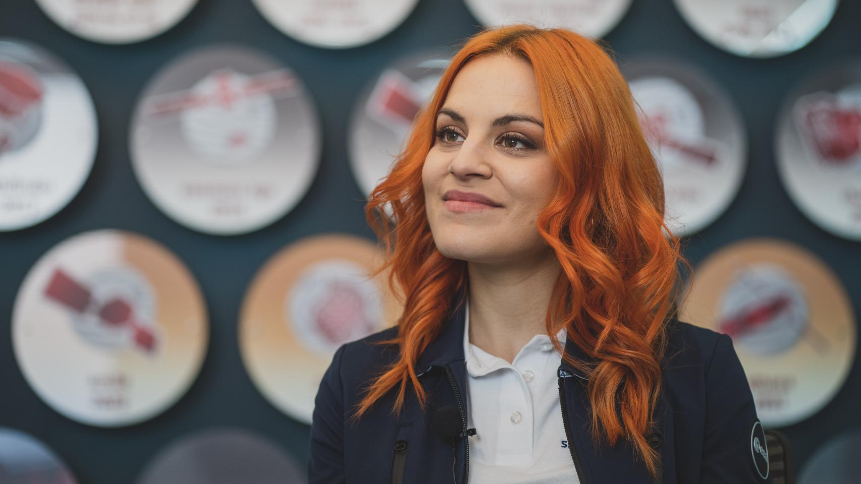 Fotografía de archivo de la leonesa en una entrevista con Magas.