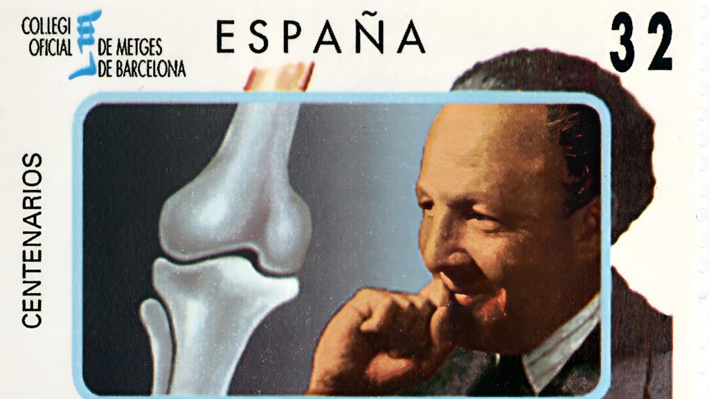 Sello emitido en conmemoración del centenario del nacimiento de Josep Trueta.