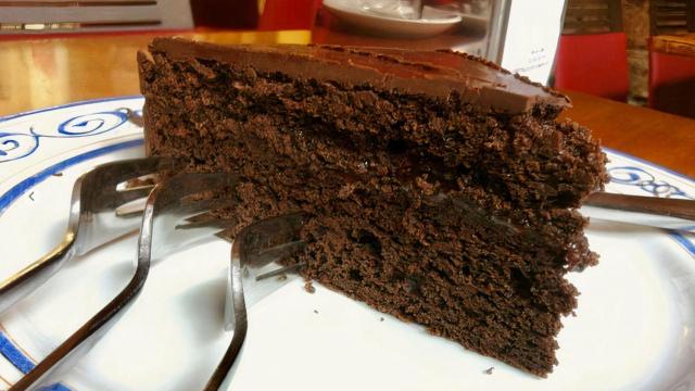 Tarta de chocolate del café Airas Nunes.