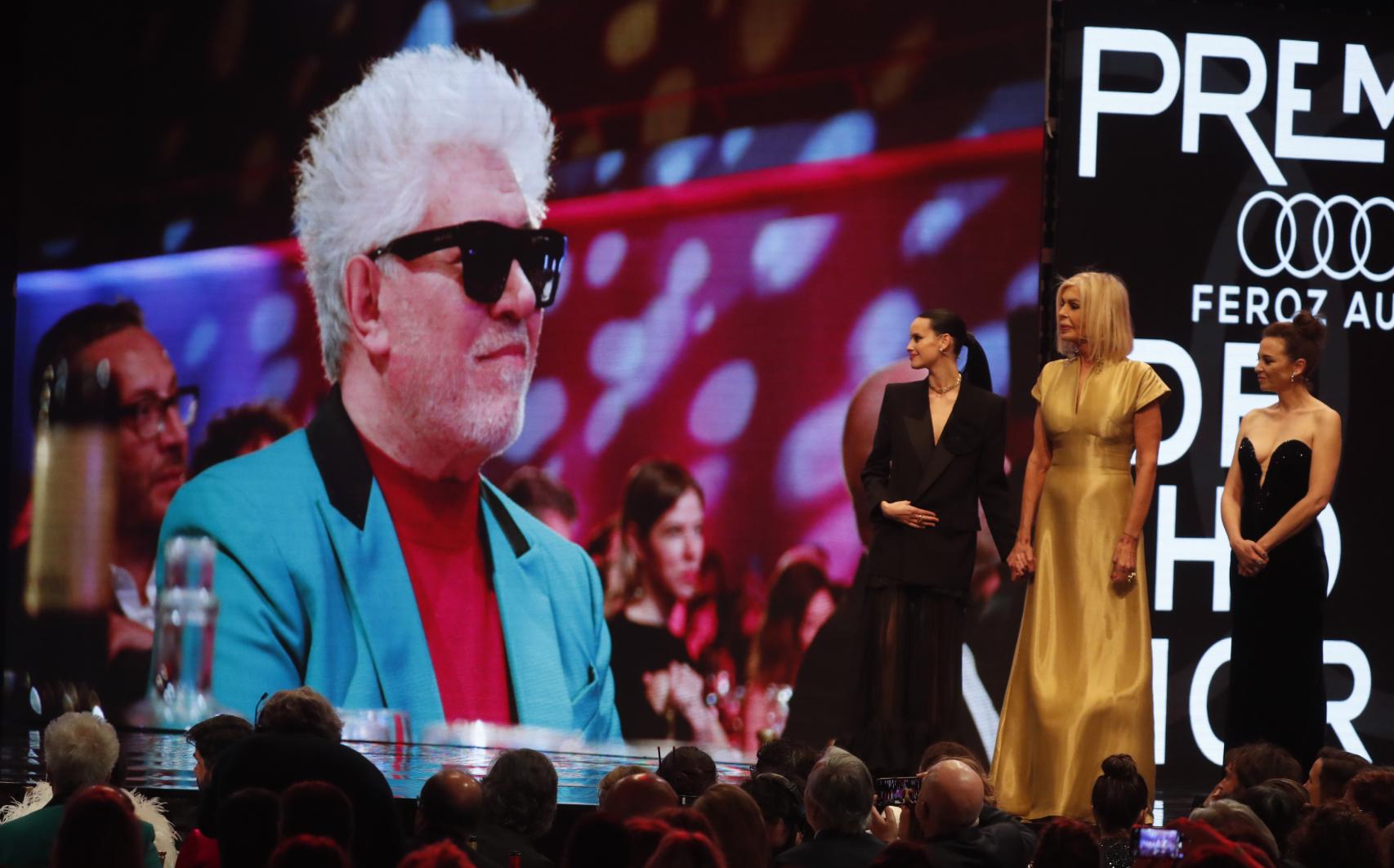 Momento del homenaje a Pedro Almodóvar.
