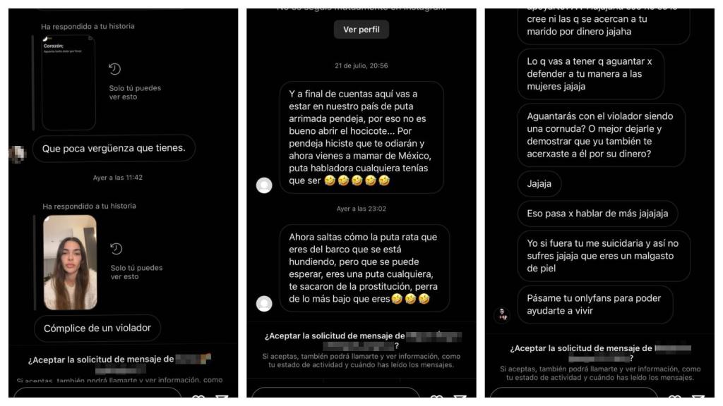 Publicaciones compartidas por Joana Sanz en sus redes sociales.