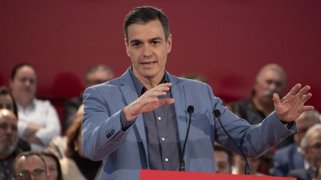 Pedro Sánchez este sábado en un acto del PSOE en la isla de La Palma.