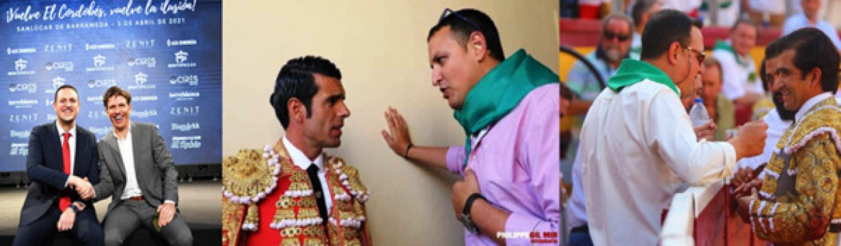 Alberto García posando con El Cordobés, Emilio de Justo y el diestro mexicano Joselito Adame (cedida)
