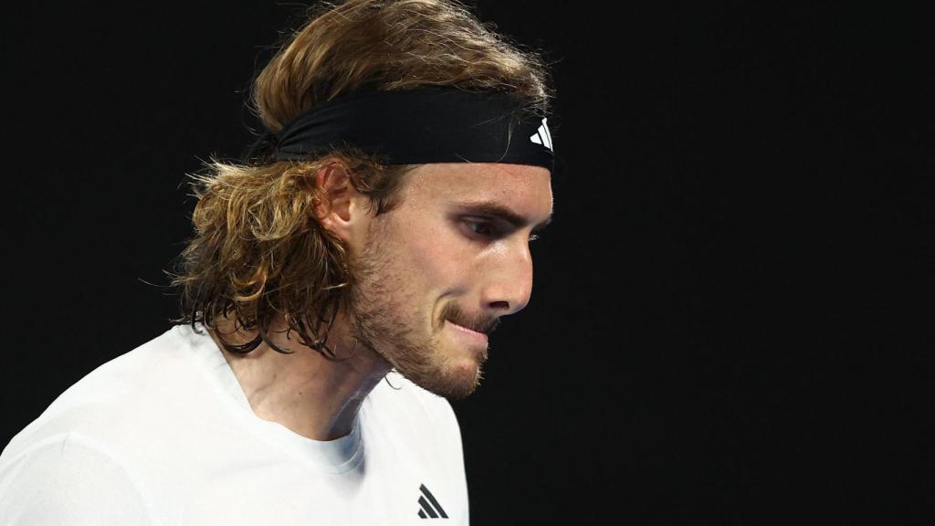 Tsitsipas, en la final ante Djokovic.