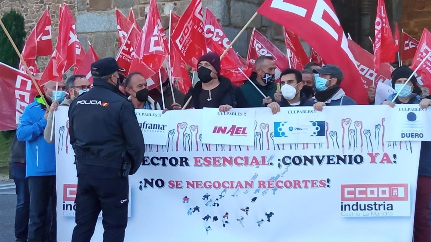 Movilizaciones por el convenio del Metal en Toledo. Foto: CCOO.