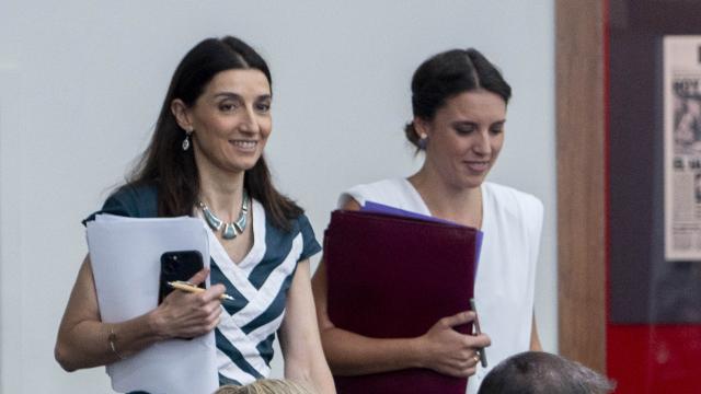 La ministra de Justicia, Pilar Llop, junto a la de Igualdad, Irene Montero, en la Moncloa.