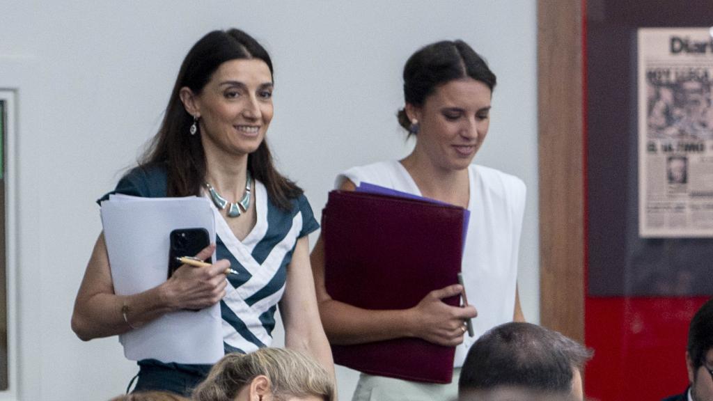La ministra de Justicia, Pilar Llop, junto a la de Igualdad, Irene Montero, en la Moncloa.
