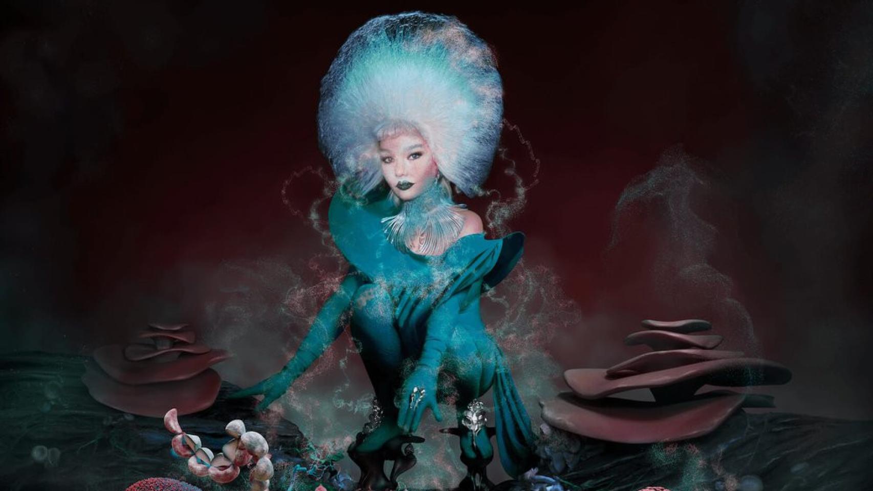 Björk en una imagen relacionada con el concepto visual de su último disco, 'Fossora'