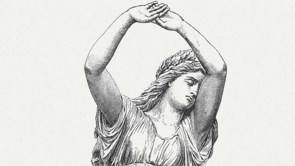 Figura de Casandra grabada en madera (1879).