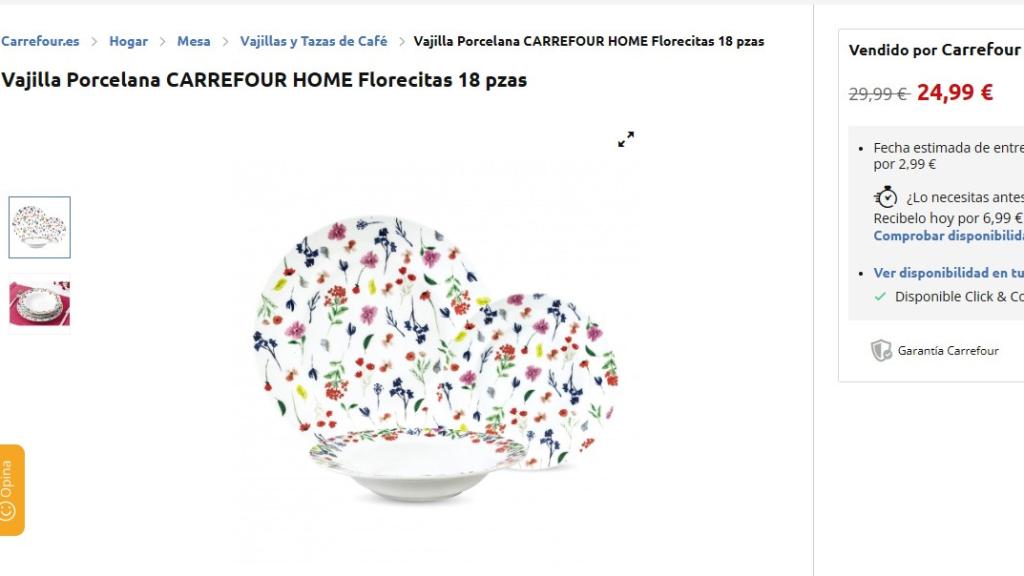 Vajilla porcelana.