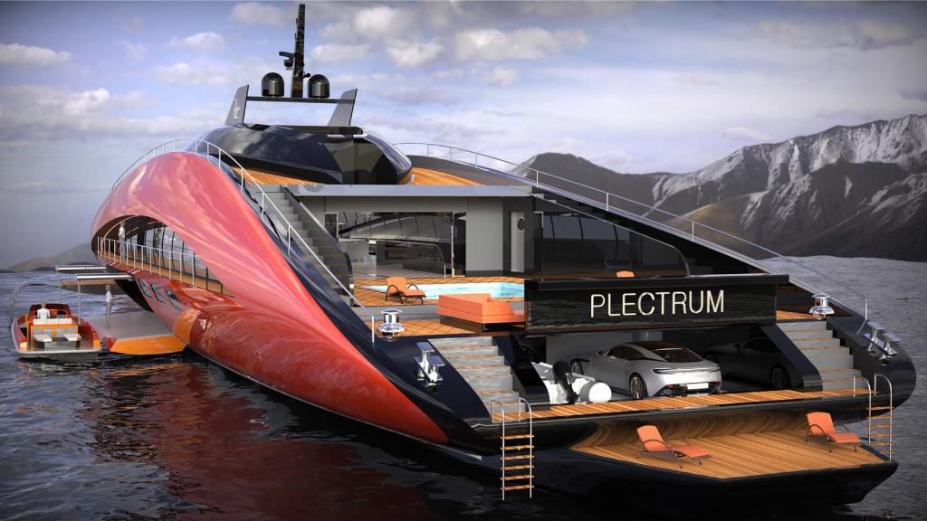 La zona trasera del yate Plectrum