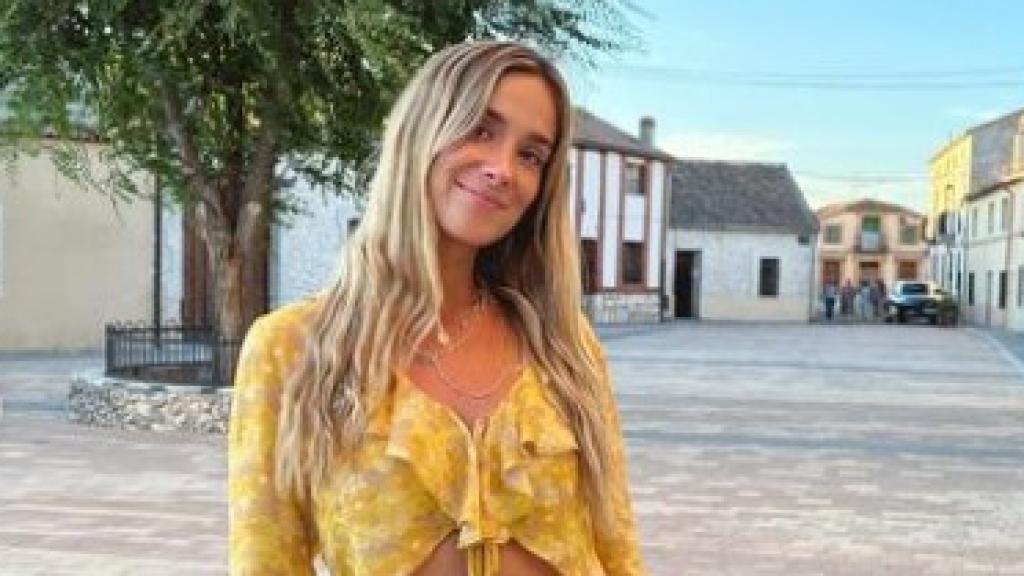 María Pombo en Adrados, su pueblo