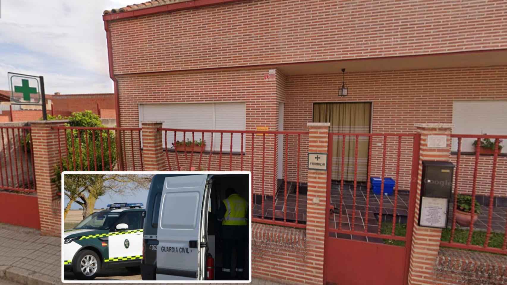 Imagen de la Farmacia en La Pedraja de Portillo y de la Guardia Civil