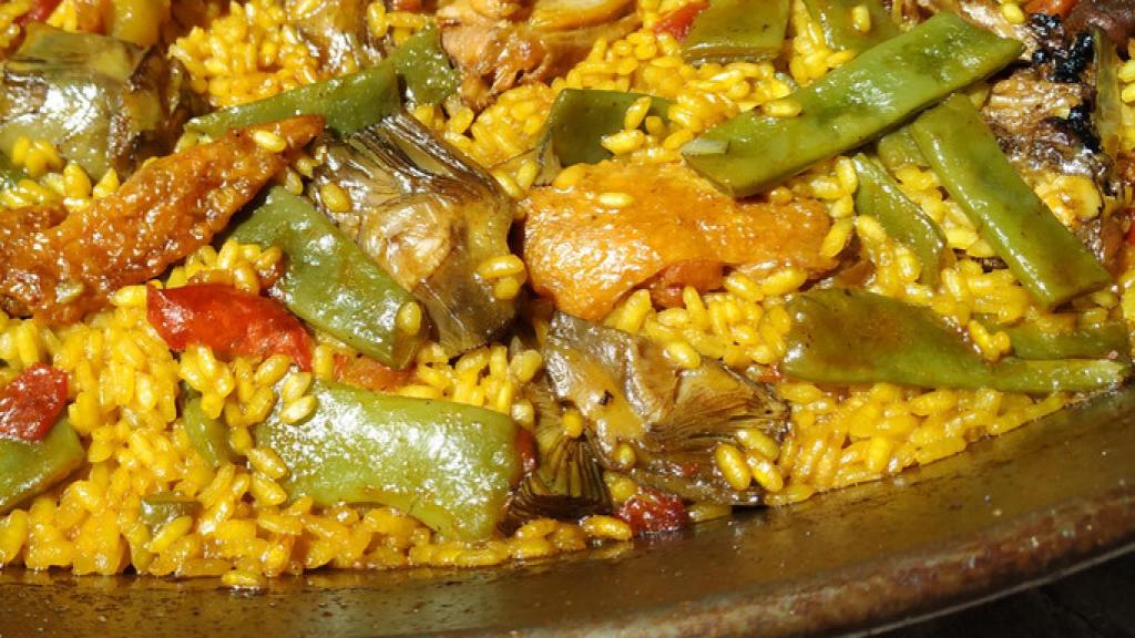 Paella valenciana.