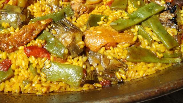 Paella valenciana.