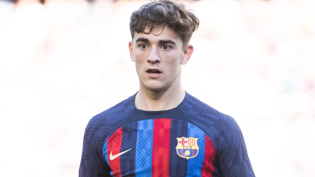 Gavi, en un partido del FC Barcelona durante la temporada 2022/2023
