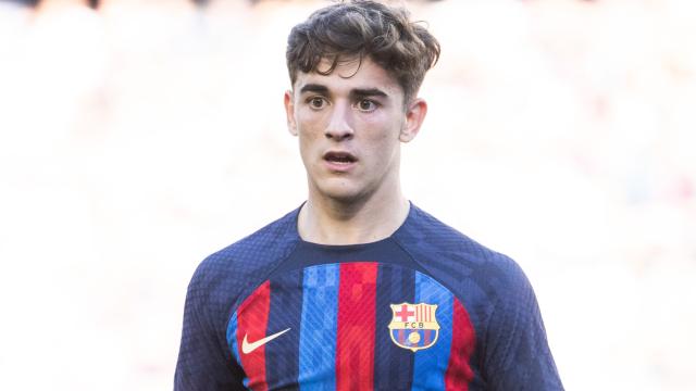 Gavi, en un partido del FC Barcelona durante la temporada 2022/2023