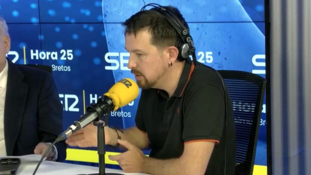 Pablo Iglesias este lunes durante su intervención en el programa 'Hora 25'.