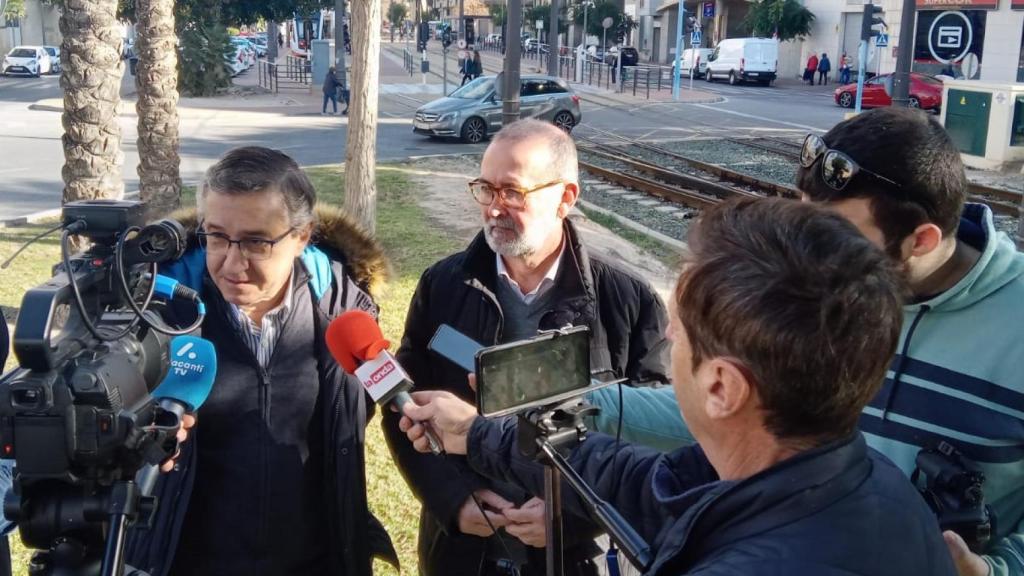 Rovira y Berenguer en el anuncio de la solicitud a la Generalitat de una mayor inversión en transporte.