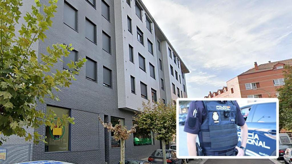 La calle Carbonero y un agente de la Policía Nacional