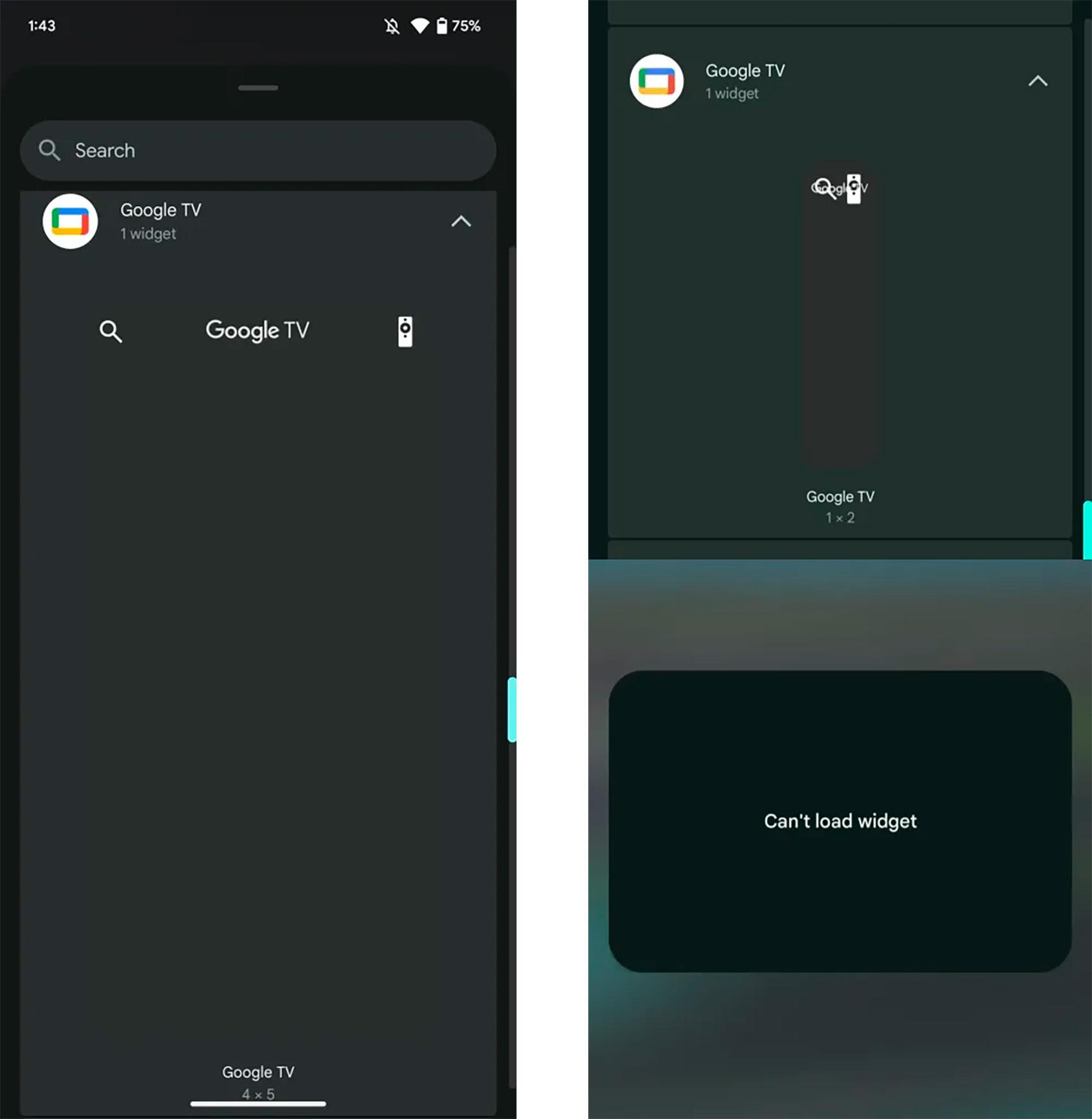 Así se ve el nuevo widget de Google TV