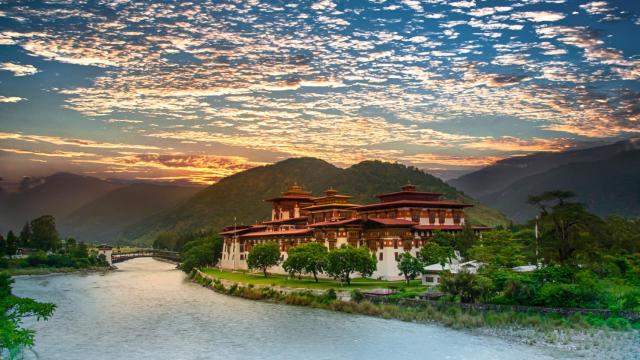 Panorámica de Punakha, en Bután.
