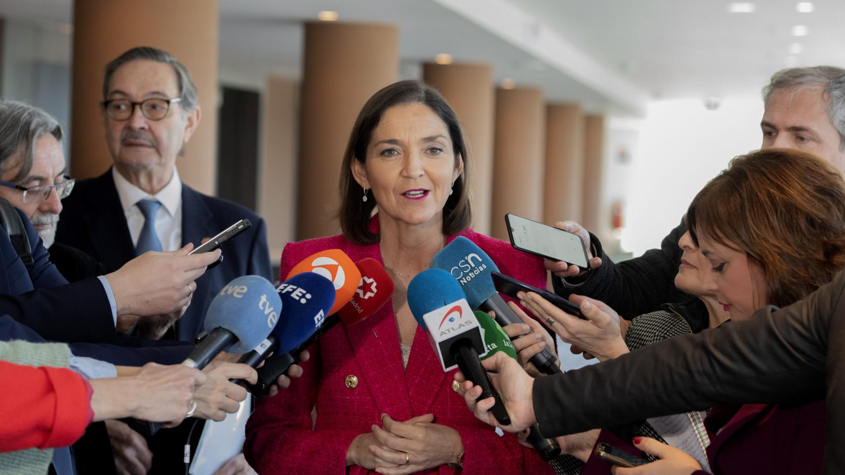 La ministra de Industria, Reyes Maroto, este miércoles en Rabat.