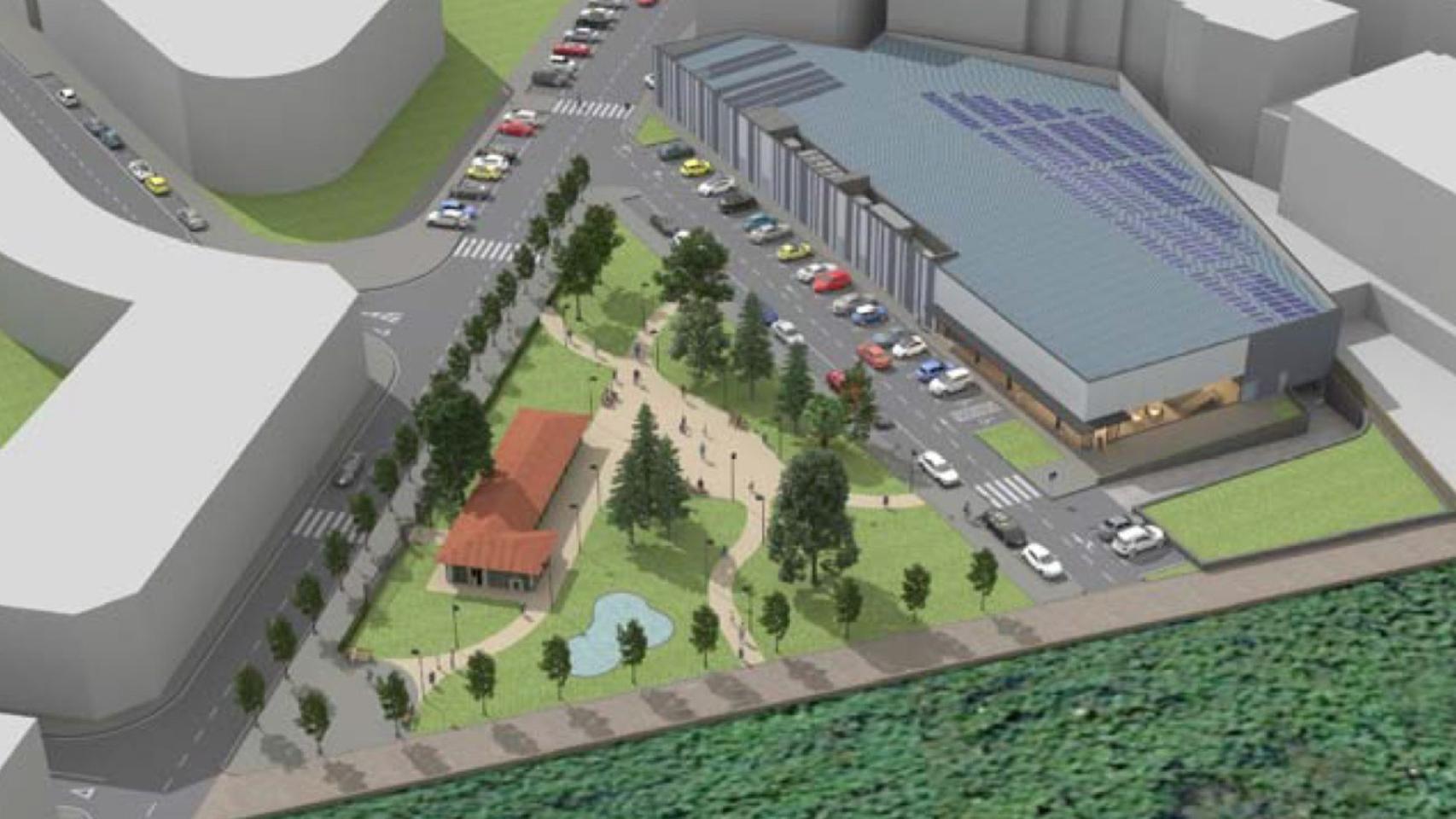 Infografía del nuevo parque público de Ponteareas.