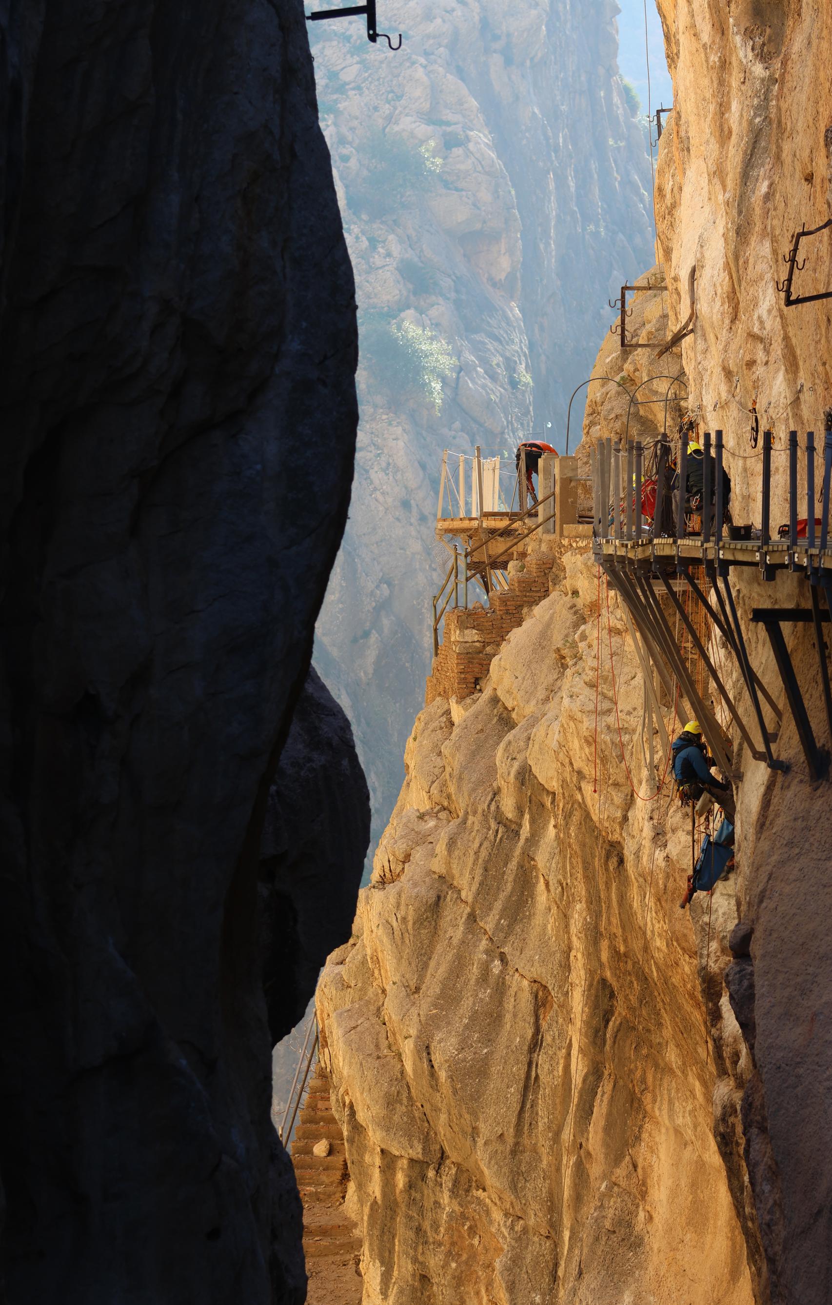 Imagen de los trabajos realizados en el Caminito del Rey.