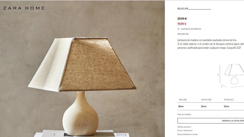 Lámpara madera.