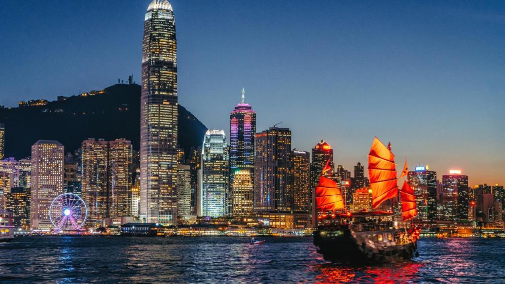 Paisaje urbano de Hong Kong.