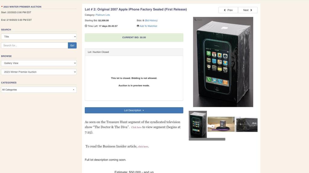 Subasta del iPhone.