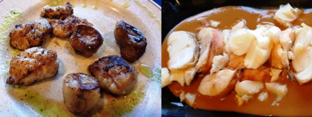 Riñoncitos y mollejas de lechazo, y bogavante en cumple de César Lomas