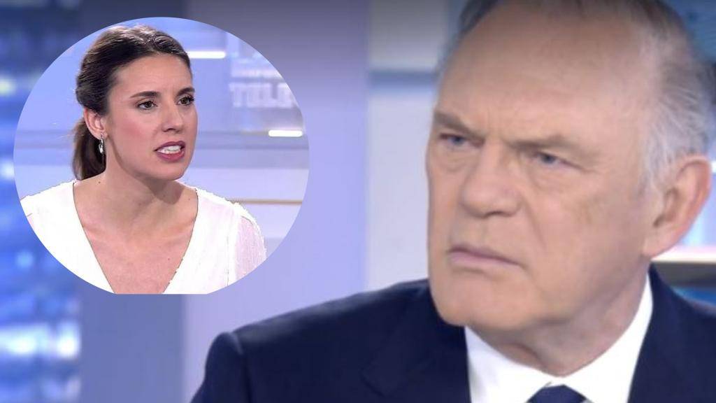 Pedro Piqueras e Irene Montero en un montaje de BLUPER.