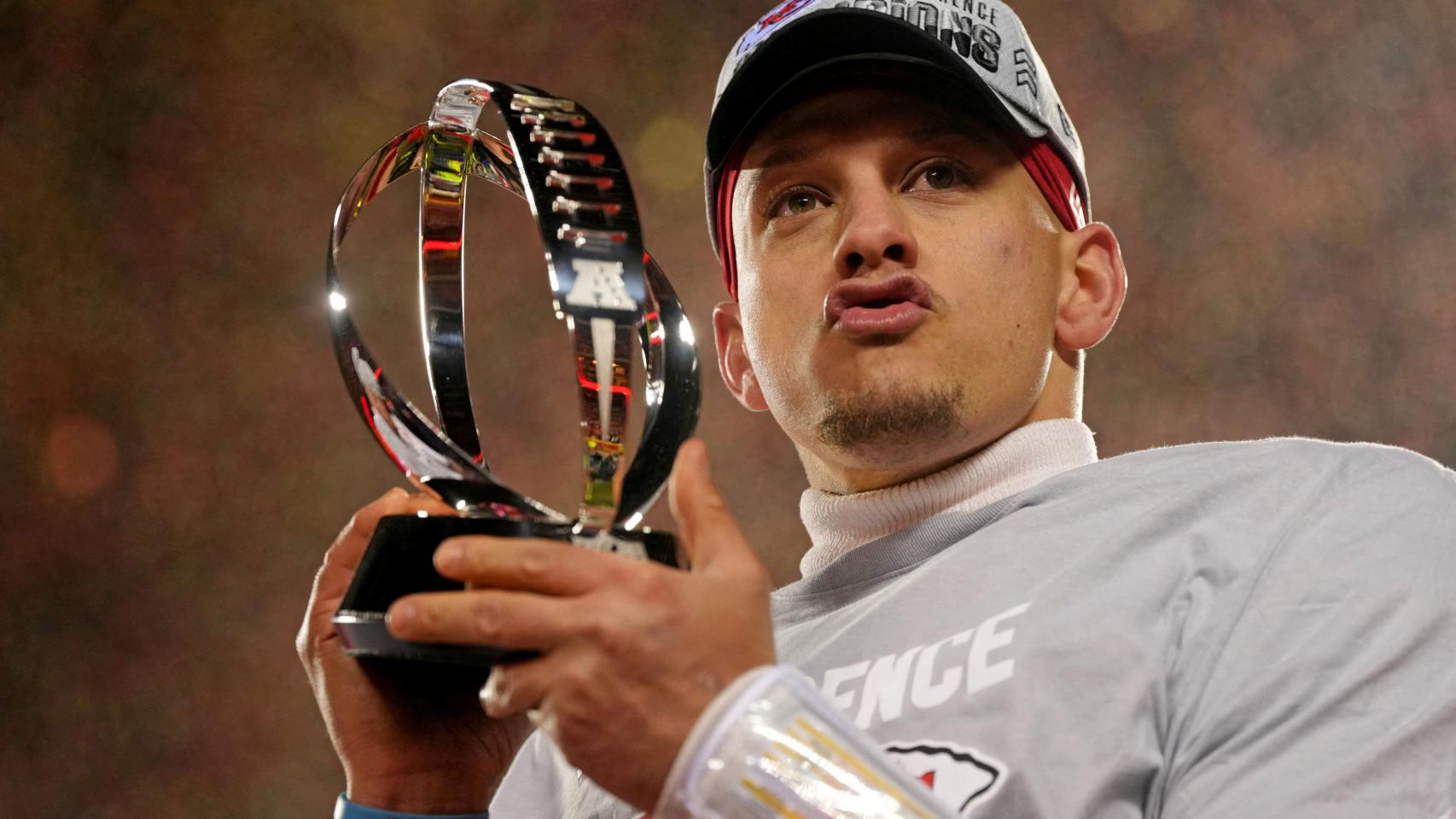 Patrick Mahomes, al proclamarse campeón de conferencia.