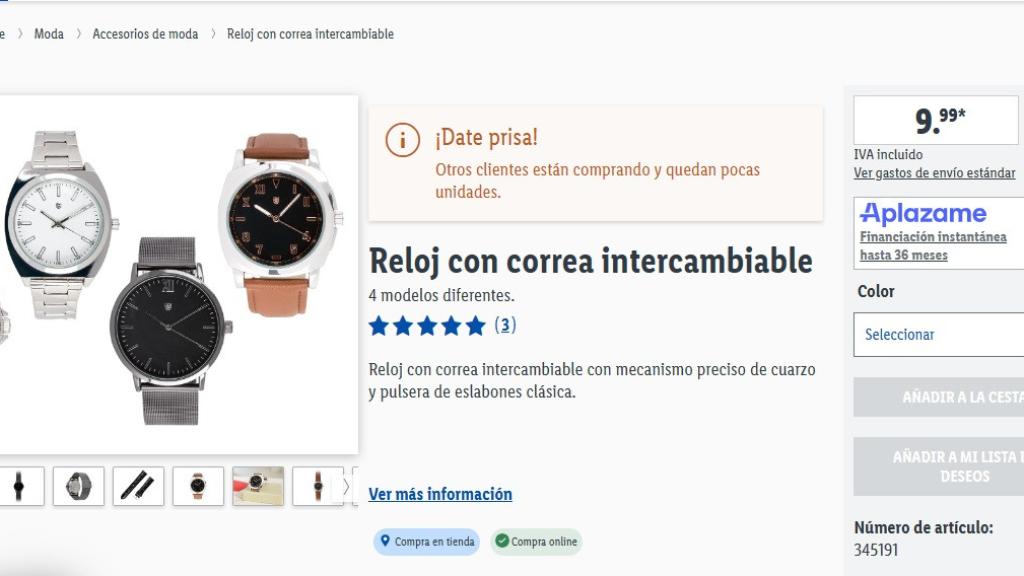 Reloj con correa intercambiable.