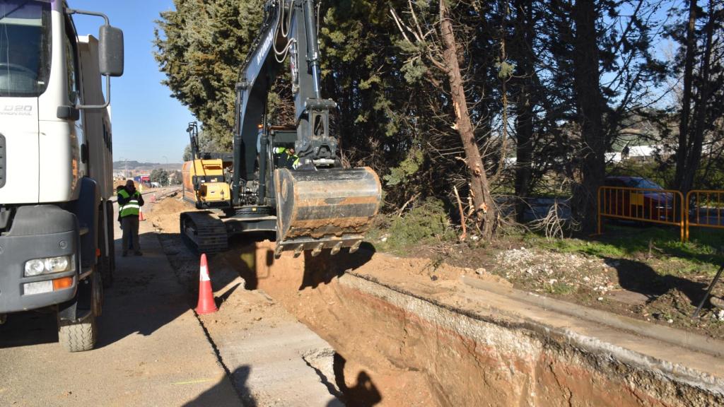 Obras en la zona de Parquesol