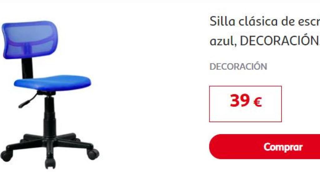 Silla clásica de escritorio de Alcampo.