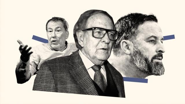 Fernando Sánchez Dragó, Ramón Tamames y Santiago Abascal, protagonistas de la moción de censura de Vox.