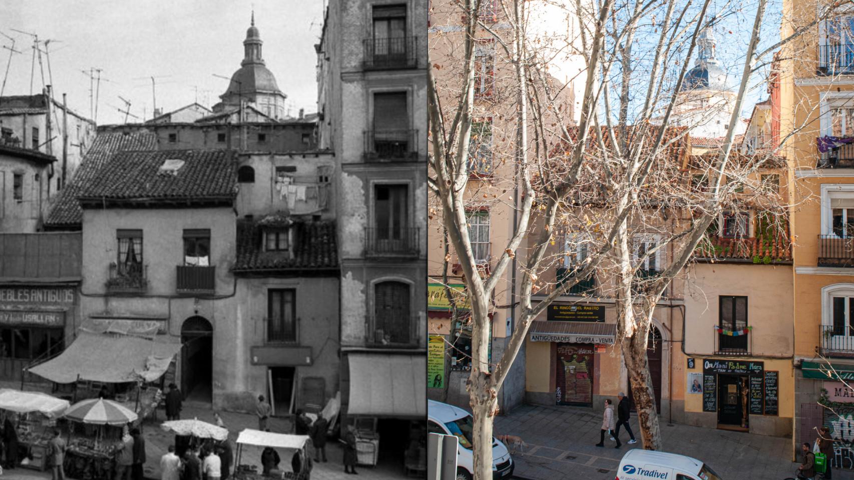 El número 9 de la Ribera de Curtidores, a mediados del siglo XX y en la actualidad.